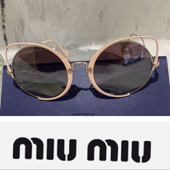 # MIU MIU  54mm Round Lens Cat Eye Sunglasses - Picture 1 of 9